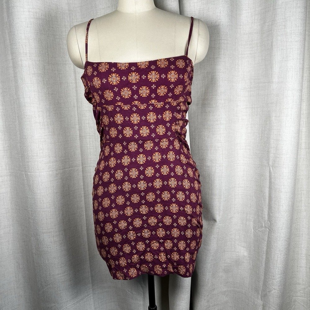 New! Intimately Free People Center Of Attention‎ Mini Dress Purple Ruched Medium
